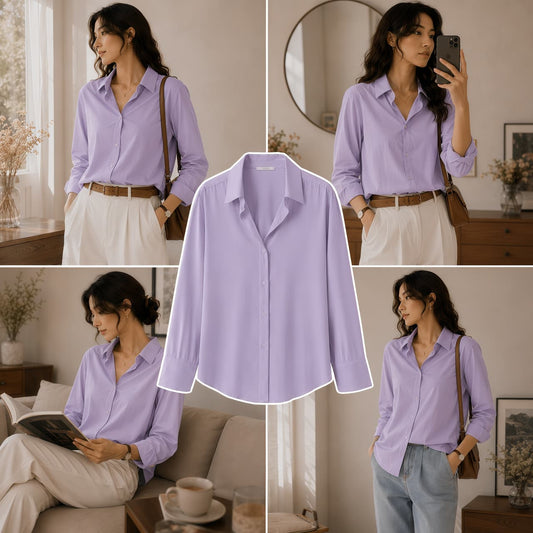 Lilac Button-Down Shirt