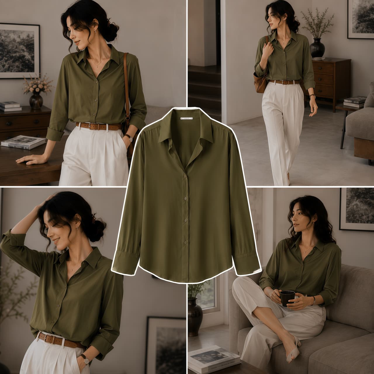 Olive Button-Down Shirt