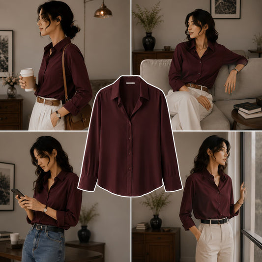 Mehroon Button-Down Shirt