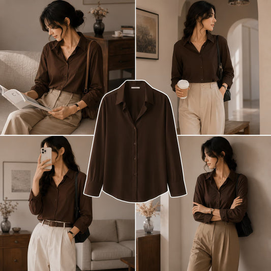Brown Button-Down Shirt