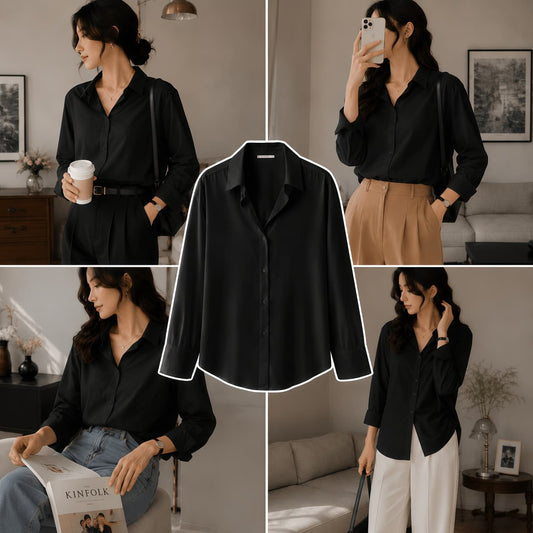 Black Button-Down Shirt