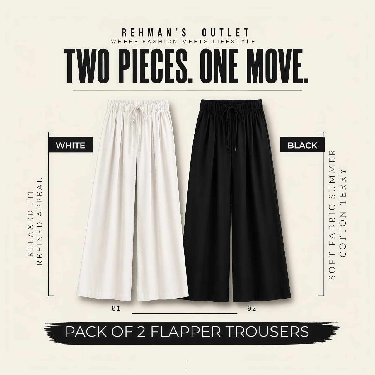 Black and White Flapper Trousers