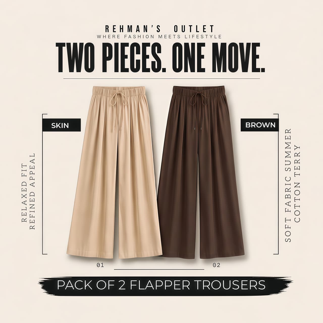 Skin and Brown Flapper Trousers
