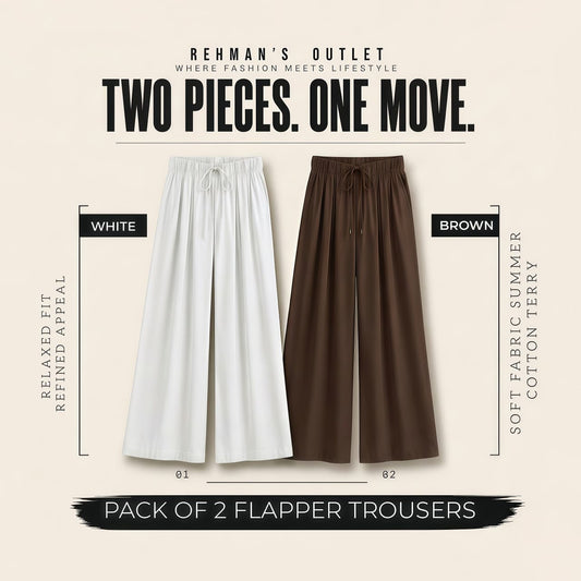 White and Brown Flapper Trousers