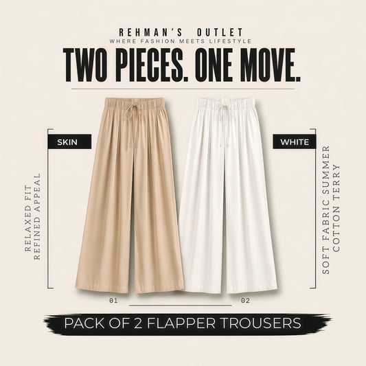 Skin and White Flapper Trousers