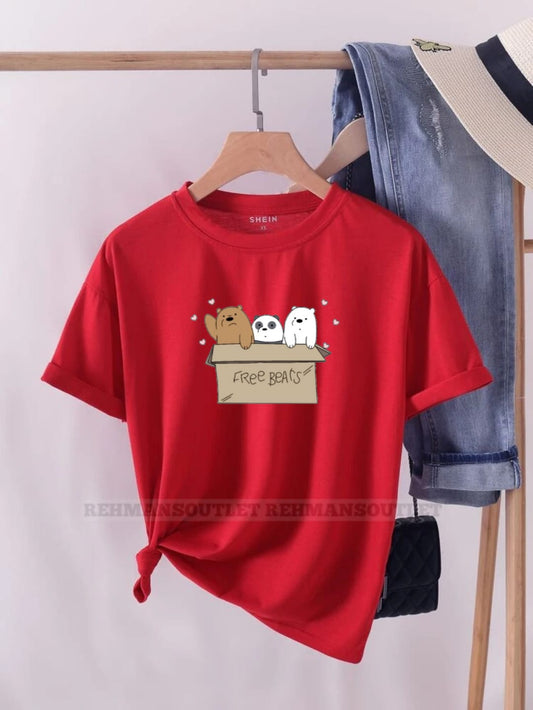 red tee with free bear