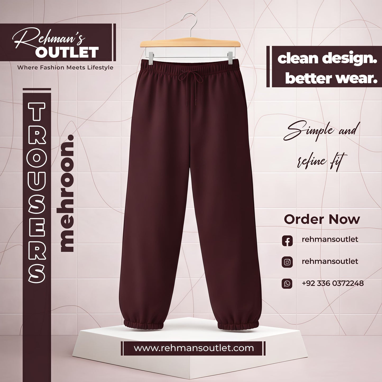 Mehroon Trouser