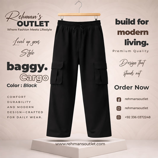 Black Cargo Trouser