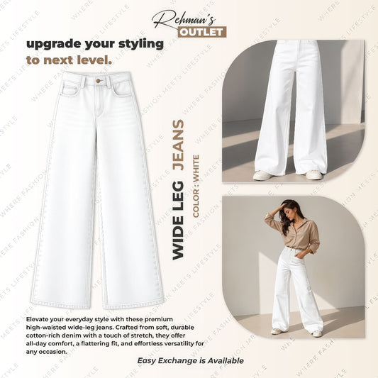 White wide-leg jeans